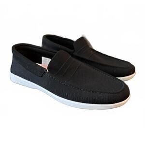 Bruno Marc Men's Boat Loafer Shoes Size 10.5 Slip-On Black Canvas Casual